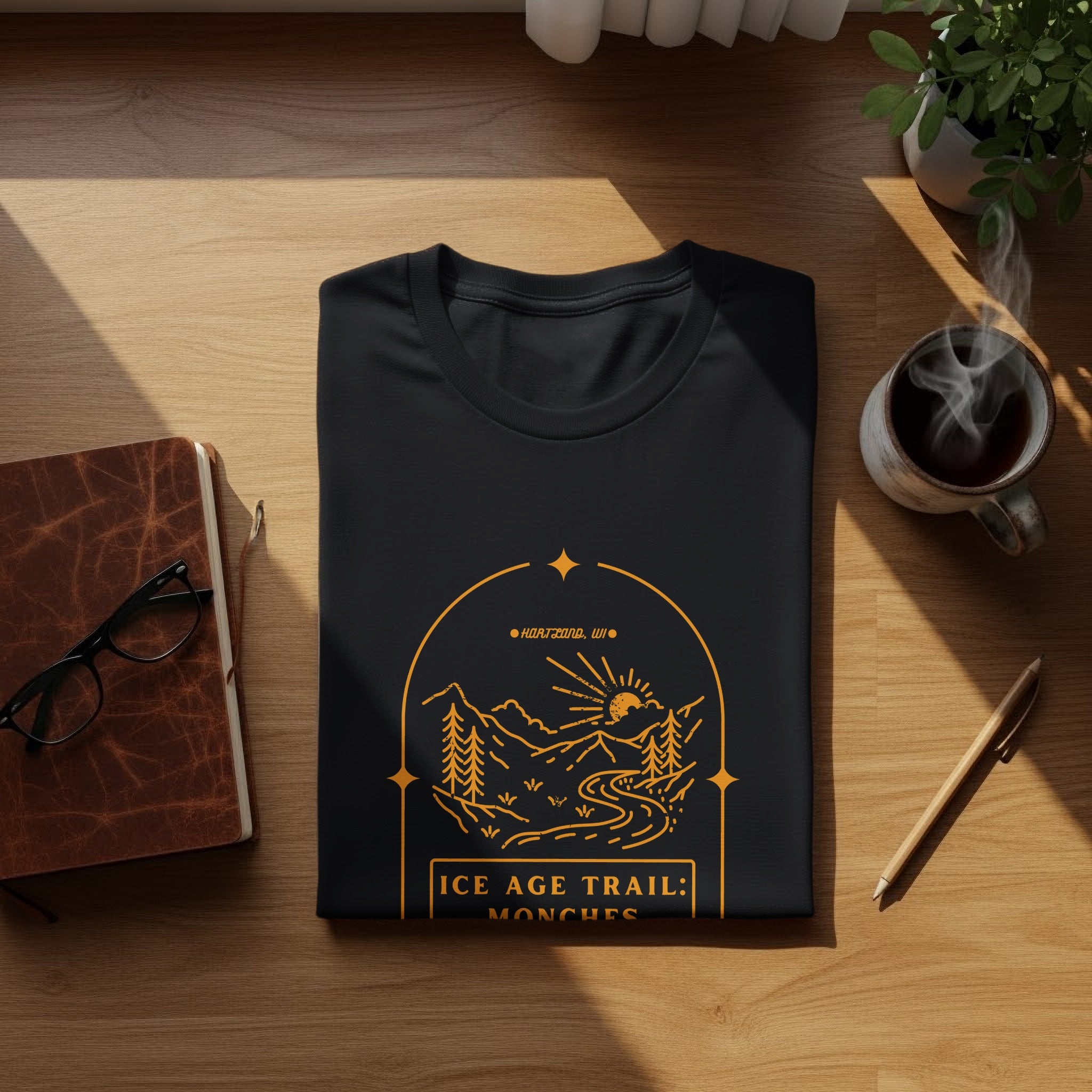 Ice Age Trail Monches Graphic Black Tee Shirt