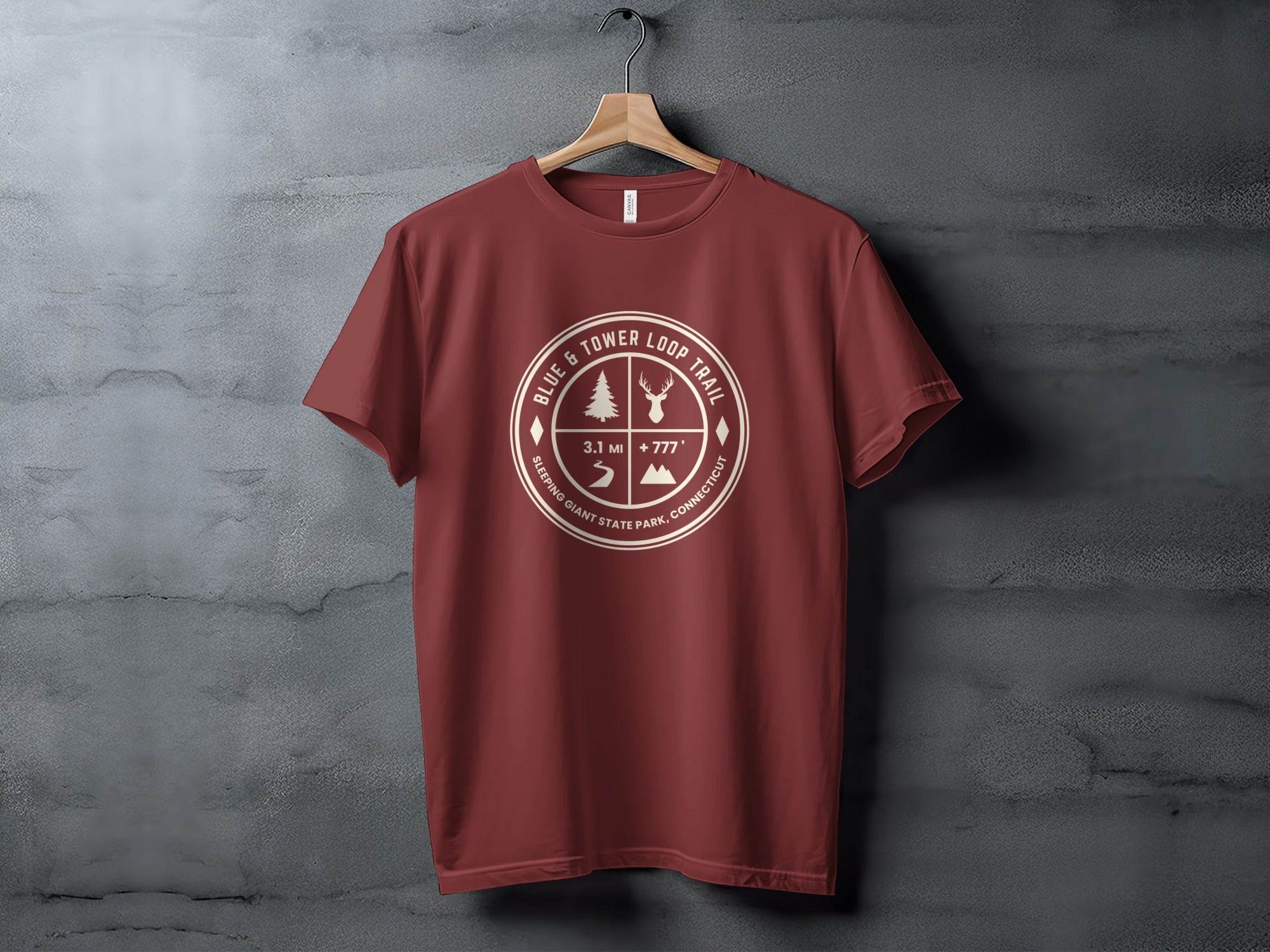Blue and Tower Loop Trail Sleeping Giant State Park T-Shirt