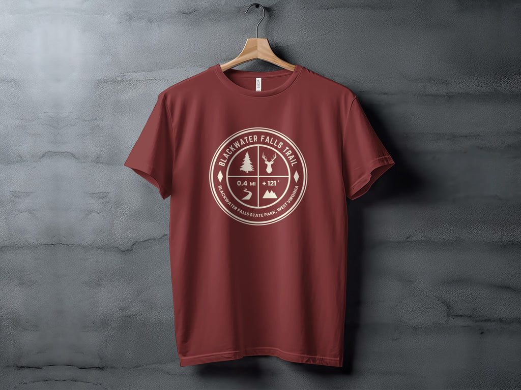 Blackwater Falls Trail T-shirt with Adventure Design