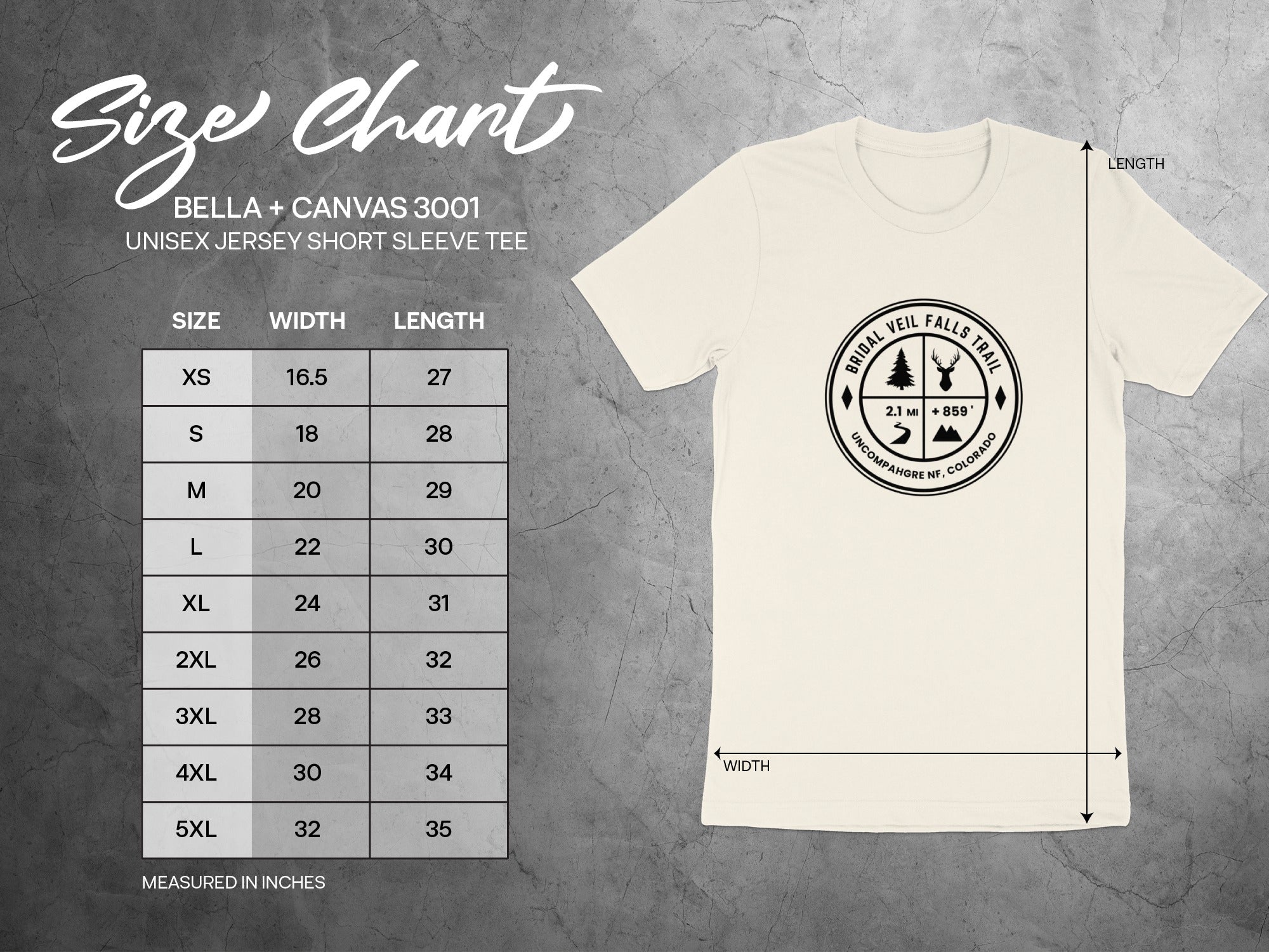 Bridal Veil Falls Trail Unisex Short Sleeve Tee
